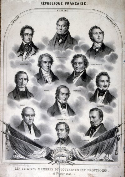 Medlemmer af Frankrigs provisoriske regering (gravering) af French School