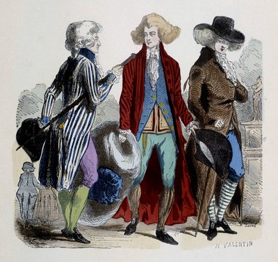 Herretøj i Paris i 1787. af French School