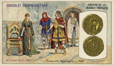 Merovinger guldtriens, 486 (chromolitho) af French School