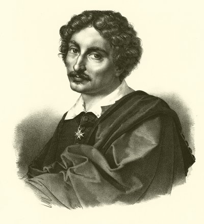 Michelangelo Merisi da Caravaggio, portræt (gravering) af French School