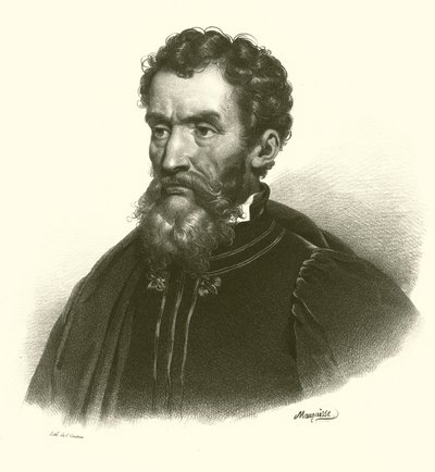 Michelangelo, portræt (gravering) af French School