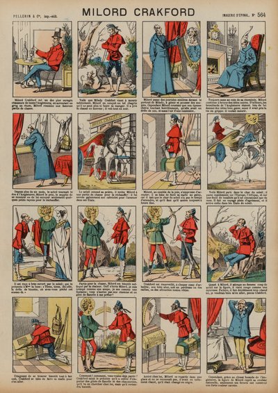 Milord Crakford (farvet gravering) af French School