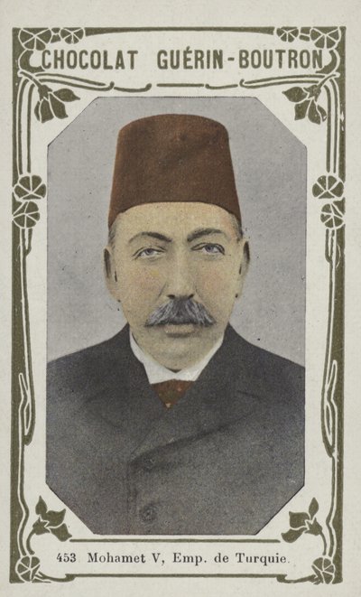 Mohammed V, kejser af Tyrkiet (farvet foto) af French School