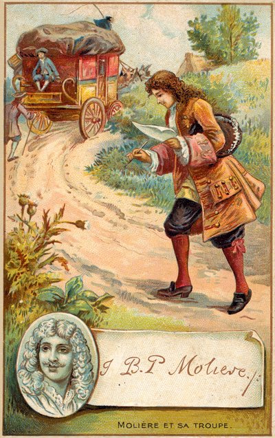 Moliere, fransk dramatiker (chromolitho) af French School