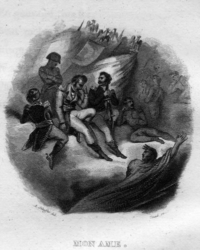 Mon soul Chanson de Beranger i ""Oeuvres completes"" (1834) af Pierre Jean de Beranger (1780-1857), fransk digter og sangskriver. af French School