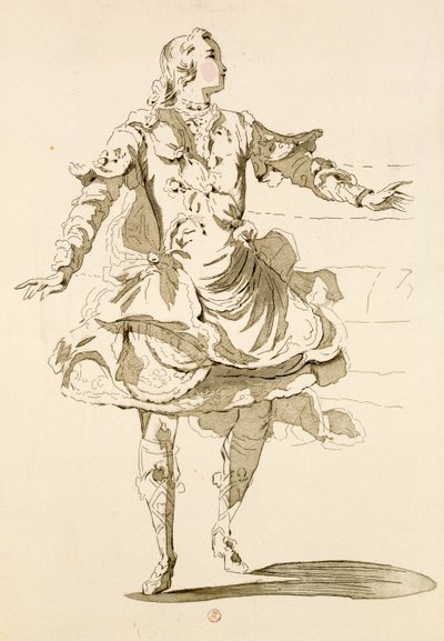 Monsieur Jeliotte som Pygmalion, i Bygmalion, en libretto af Lamotte, komponeret af Jean-Philippe Rameau (1683-1764) 1748 (farvestik) af French School