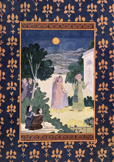 Moon of Beauty, illustration til The Arabian Nights, 1895 (farvegravering) af French School