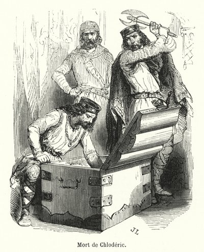 Mort de Chloderic (gravering) af French School