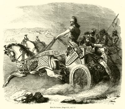 Mort de Josias (gravering) af French School