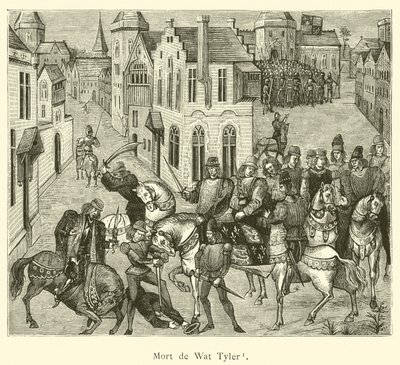 Mort de Wat Tyler (gravering) af French School