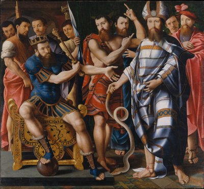 Moses og Aron før Farao: An Allegory of the Dinteville Family, 1537 af French School
