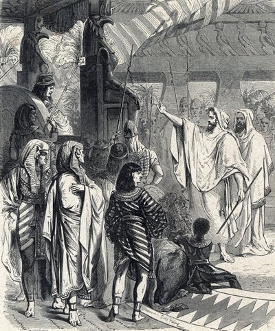 Moses og Aron besøger faraoen (Moses og Aron besøger faraoen) Indgravering fra 