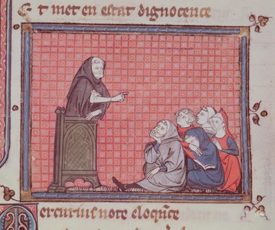 Ms 1044 fol.67 Prædikenen, fra Ovide Moralise skrevet af Chretien Legouais af French School