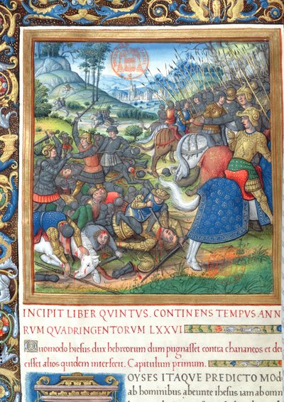 Fru 1581 f. 154 Illustration fra bog VIII (Fra Davids død til Akabs død), kapitel 1 i jødernes oldsager (Antiquitates Judaicae) af Flavius Josephus - Hvordan Salomon, da han af French School
