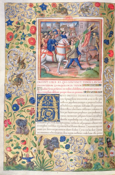 Fru 1581 f. 211v Illustration fra bog XI (Fra Kyros