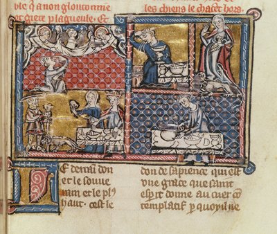 Ms 1895 fol.149 Side fra en bog mod franske laster og dyder af French School