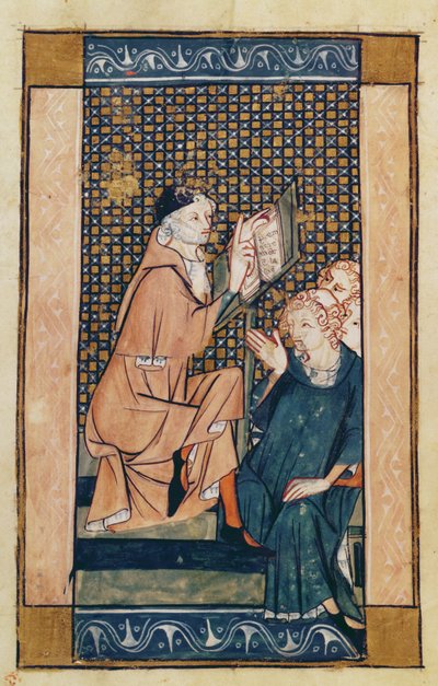 Ms 2030 fol.1v Henri de Mondeville (c.1260-c.1320) undervisning, fra La Chirurgie de Maitre Henri de Mondeville af French School