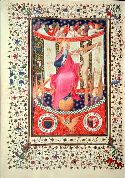 Ms 2 f.18v The Trinity, from the Boucicaut Hours, c.1410 af French School
