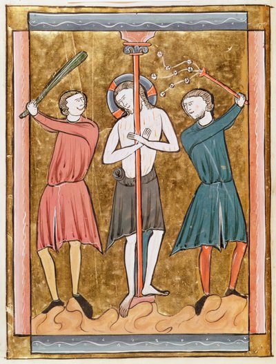 Ms 3016 fol.17v The Flagellation, fra Psautier a l’Usage de Paris af French School