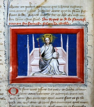 Ms 314 Gud i Majestæt, fra Bible des Grands Augustins af French School