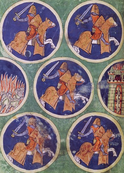 Ms 3516 fol.217v Fem Riddere af French School
