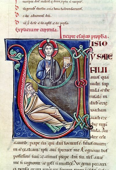 Ms 3 Historikeret initial V eller U, der skildrer Esajas