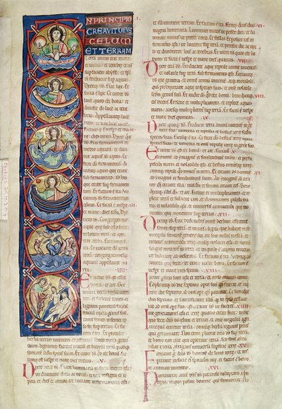 Fru 3 fol.4 Skabelsens seks dage, fra Bibelen af St. Sulpicius af Bourges af French School