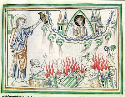 Ms 422 fol.77 Babylons ødelæggelse af French School