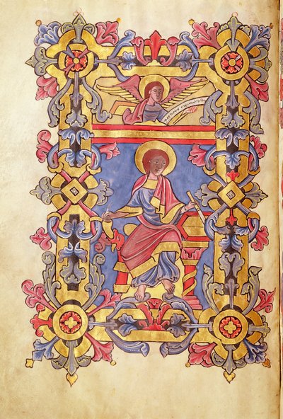 Ms 479 St. Matthew, fra Evangelierne fra Abbaye de Cysoing af French School