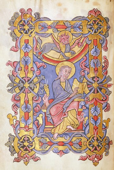 Ms 479 fol.53 St. Mark, fra Evangelierne fra Abbaye de Cysoing af French School