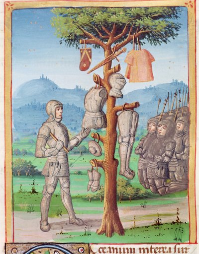 Ms 493 fol.193v Aeneas hænger Mezentius