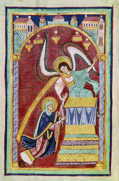 Ms 501 f.30v The Vision of St. Aldegondius, fra The Life and Miracles of St. Amand af French School