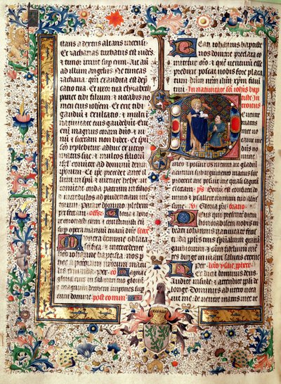 Ms 626 fol.174v St. Johannes Døberen, fra Jean de Lannoys Missal af French School