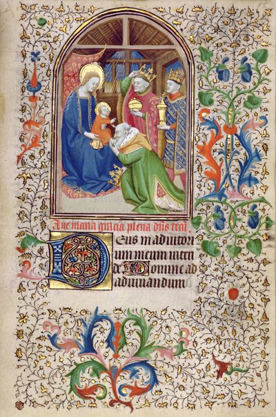 Ms 66 f.52r Tilbedelse af Magi, Amiens af French School