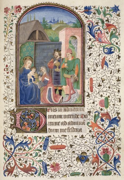 Ms Euing 4 f.49r De Vise Mænd, fra Glasgow Hours af French School