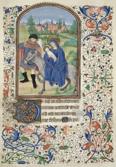 Ms Euing 4 f.55r Flugten til Egypten, fra Glasgow Hours, ca. 1450-60 af French School
