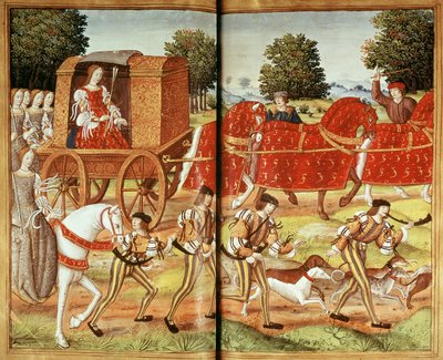 Ms Fr 874 f.31v A Hunt, illustration fra Ovids Epistler af French School