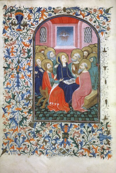 Ms Gen 288 f.23v Pinsedag, c.1460 af French School