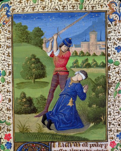 Ms H 7r Halshugningen af Alexander I Balas, fra Jean XXII