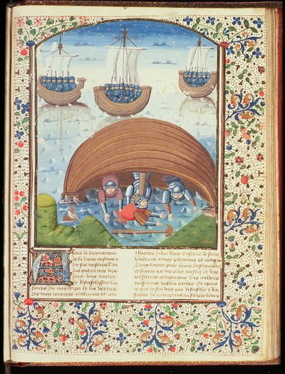 Ms Hunter 371 f.147r Fate of Seleucus, fra The Fall of Princes, af Giovanni Boccaccio (1313-75) 1467 af French School