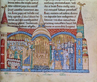 Ms Lat 17716 fol.91 Indvielsen af kirken i Cluny af pave Urban II (1042-99) i november 1095 af French School