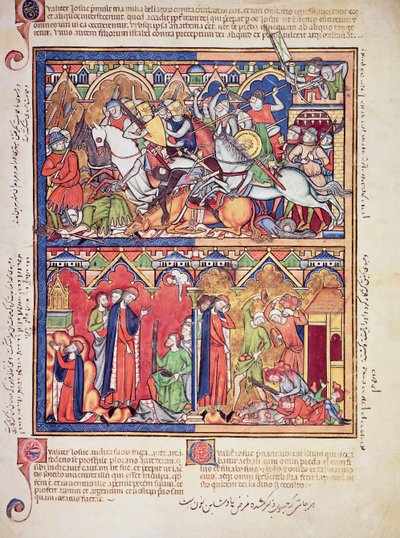 Ms M 638 fol.10r Joshua, fra Morgan Picture Bible, c.1244-54 af French School