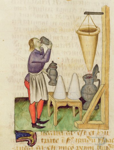 Frk. A Treatise on Herbs af Dioscorides, fol.142r Making Alcohol af French School