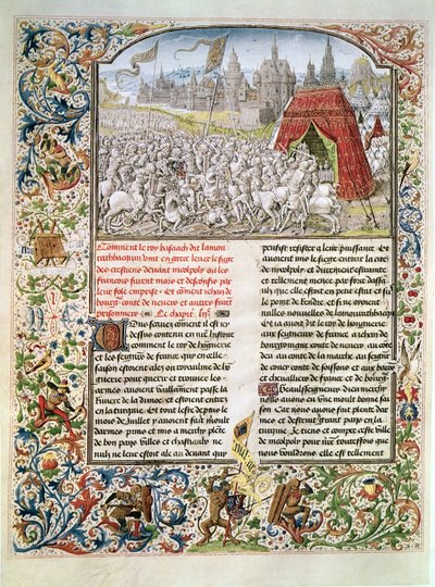 Ms t.4 fol.230 Slaget ved Nicopolis i 1396, faksimile af Breslau-manuskriptet, fra Froissarts Chronicle, 1472 af French School