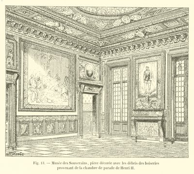 Museum of the Sovereigns, værelse dekoreret med resterne af træværket fra Henri II