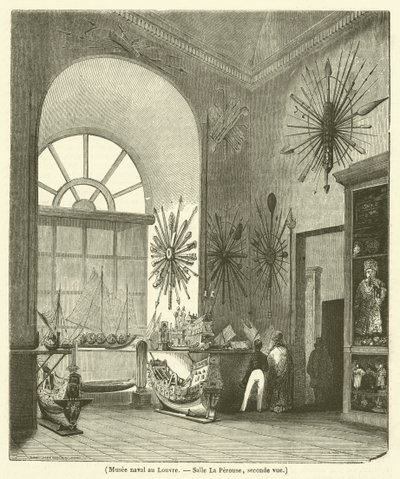 Naval Museum ved Louvre, Salle La Perouse, anden udsigt (gravering) af French School