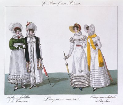 Gensidig Lån, tallerken fra serien Le Bon Genre, c.1810 af French School