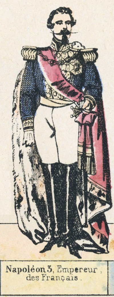 Napoleon 3, kejser, af franskmændene (farvet gravering) af French School