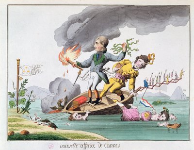Napoleon Bonaparte (1769-1821) går i land nær Cannes, da han vendte tilbage fra Elba i 1815 af French School