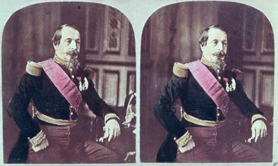 Napoleon III (1808-73), ca. 1860, farvet stereoskopisk fotografi taget mellem 1860 og 1870 af French School